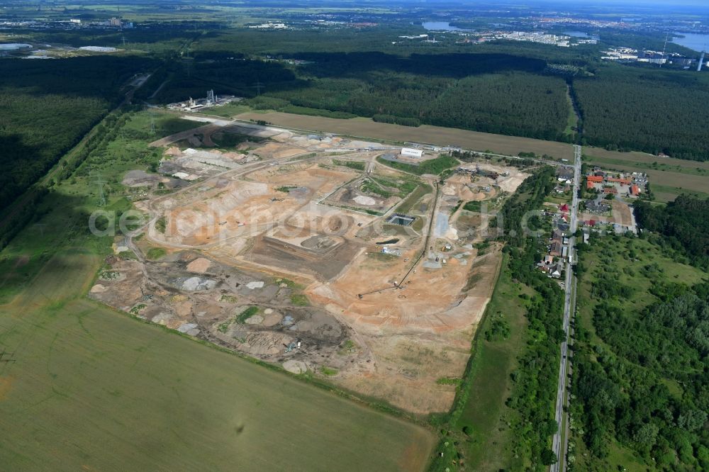 Aerial image Plate - Site and tailings area of the gravel mining of OTTO DOeRNER GmbH & Co. KG in the district Consrade in Plate in the state Mecklenburg - Western Pomerania, Germany