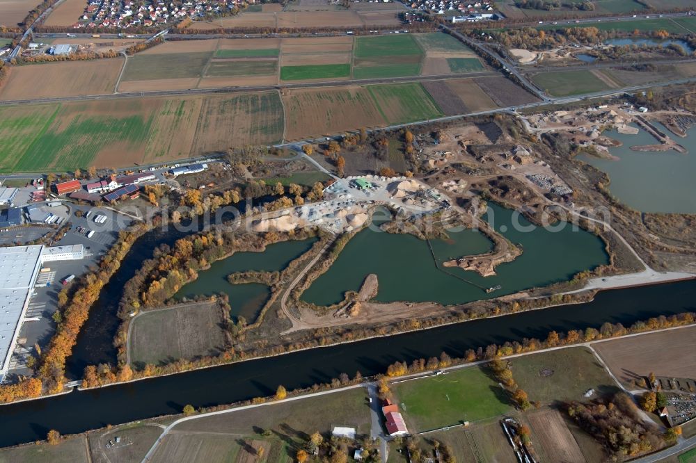 Aerial photograph Eggolsheim - Site and tailings area of the gravel mining of A. Roth Sand- and Kieswerk GmbH in Eggolsheim in the state Bavaria, Germany