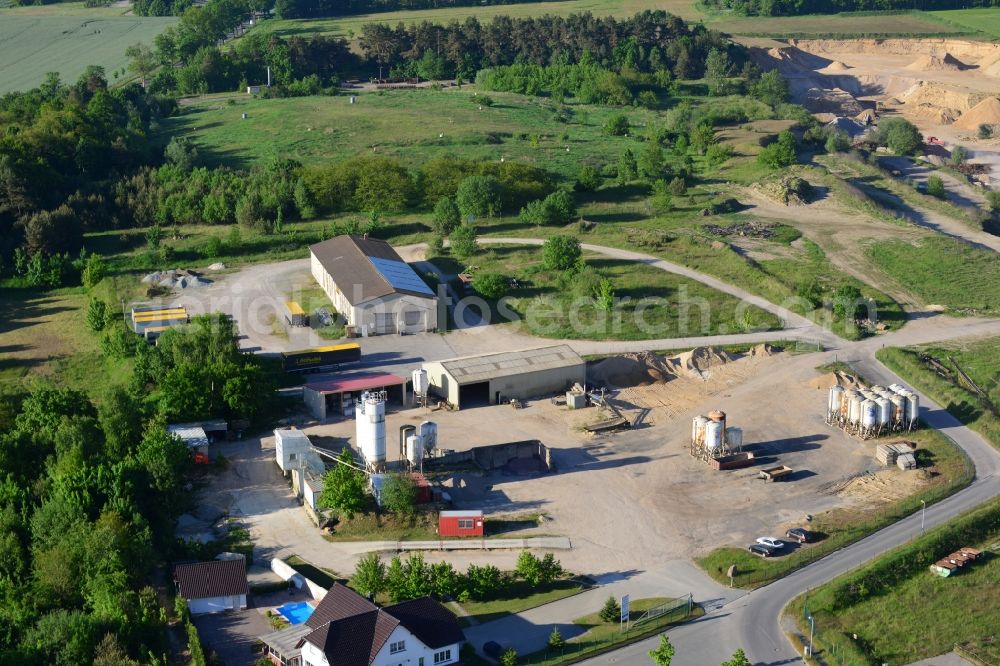 Scharfenberg from above - Site and tailings area of the gravel mining in Scharfenberg in the state Brandenburg