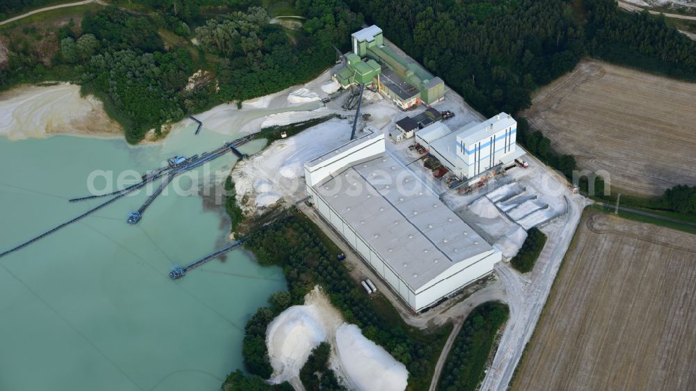 Aerial photograph Uhry - Site and tailings area of the gravel mining Schlingmeier Quarzsand - factory in Uhry in the state Lower Saxony, Germany