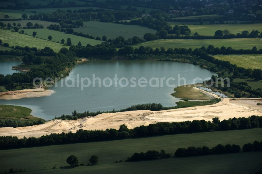 Aerial image Bark - Site and tailings area of the gravel mining - See in Bark in the state Schleswig-Holstein