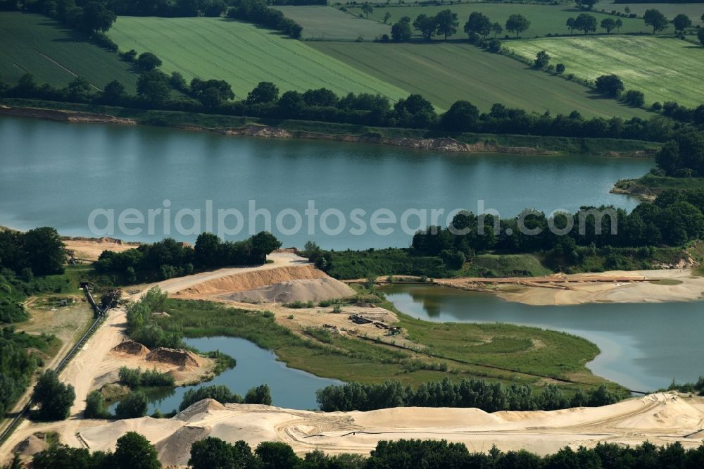 Bark from the bird's eye view: Site and tailings area of the gravel mining - See in Bark in the state Schleswig-Holstein