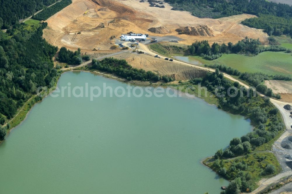 Wedemark from above - Site and tailings area of the gravel mining in Wedemark in the state Lower Saxony