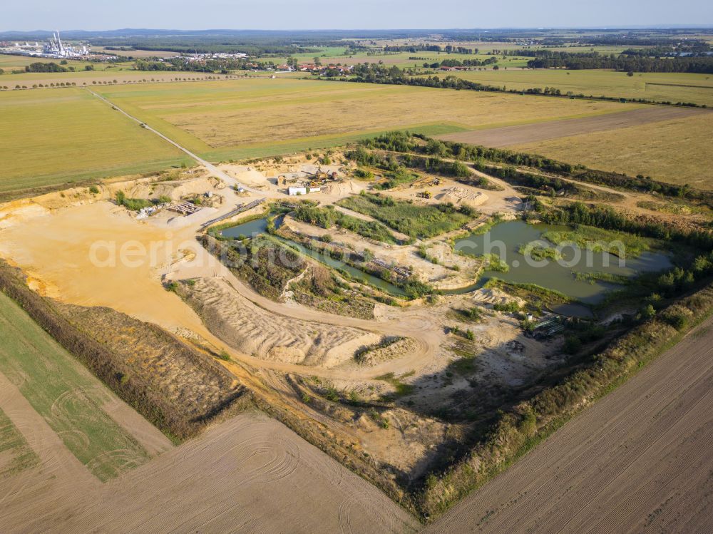 Lampertswalde from above - Former gravel pit in the district of Brockwitz in Lampertswalde in the state of Saxony, Germany