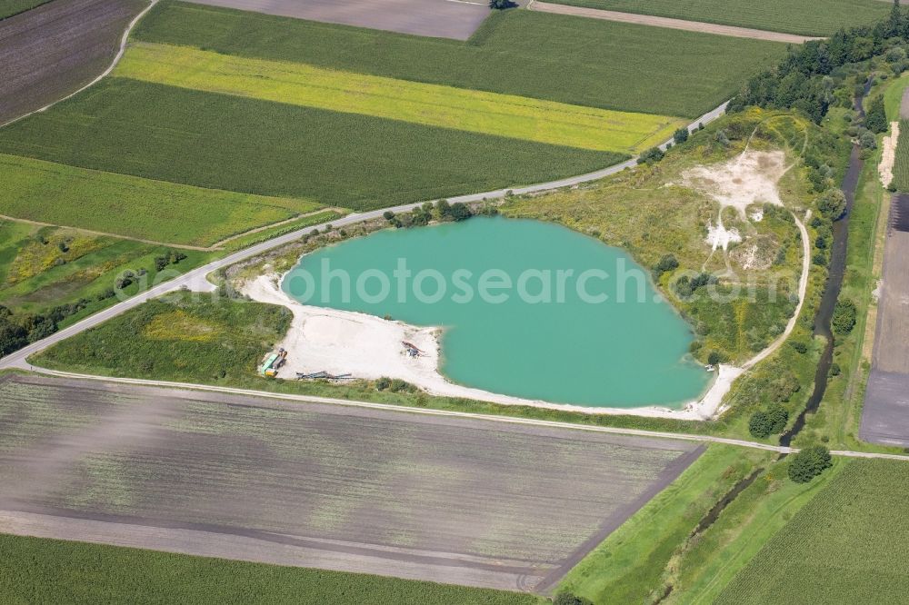 Aerial photograph Eitting - Site and tailings area of the gravel mining Kieswerk in Eitting in the state Bavaria, Germany