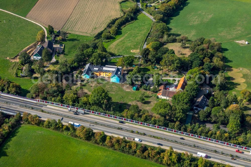 Witten from above - Children's dormitory building Christopherus House eV on the Ruesbergstrasse in Witten in the state of North Rhine-Westphalia, Germany