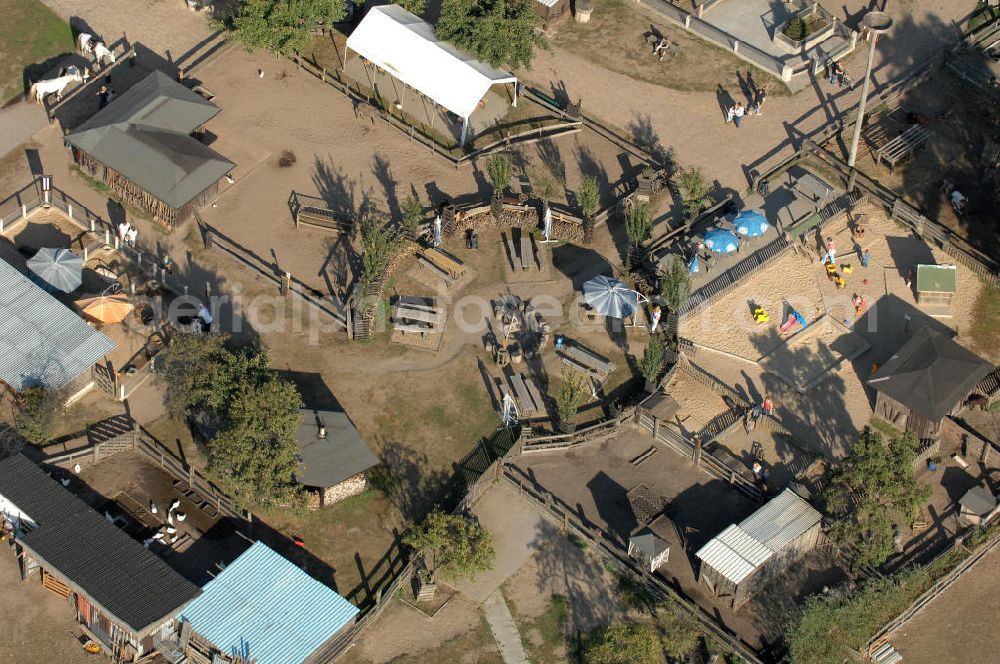 Aerial image Ribbeck - Blick auf den Kinderbauernhof Marienhof an der Marienhofstraße in Ribbeck