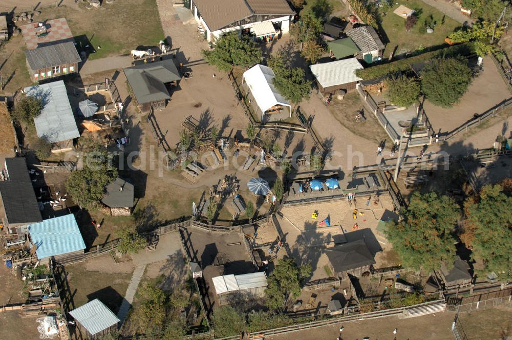 Aerial photograph Ribbeck - Blick auf den Kinderbauernhof Marienhof an der Marienhofstraße in Ribbeck