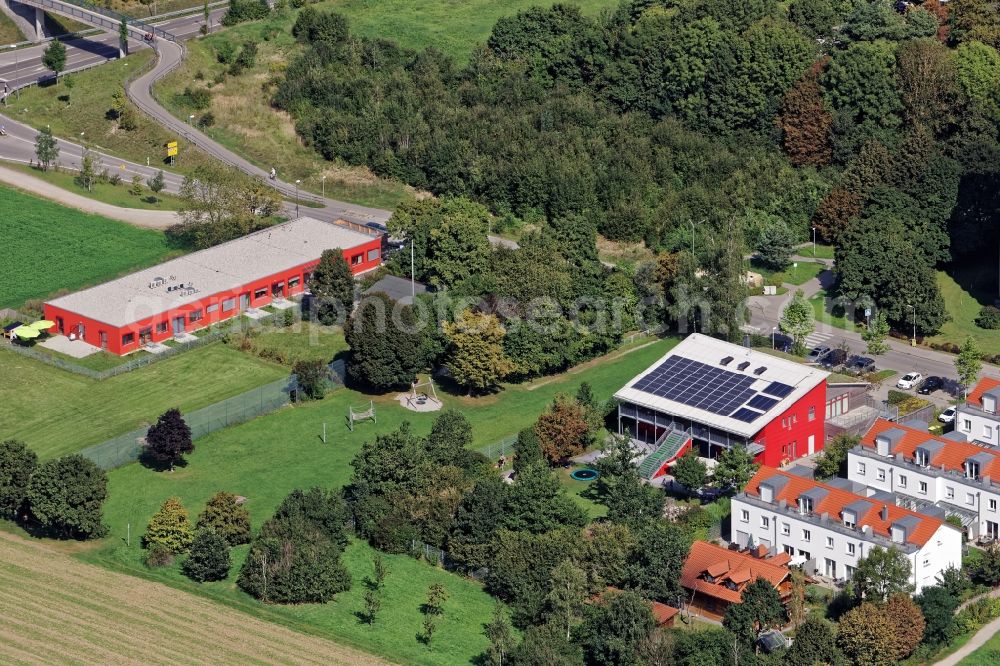 Aerial image Neuried - Kinderhaus at the Zugspitzstrasse in Neuried in the state of Bavaria