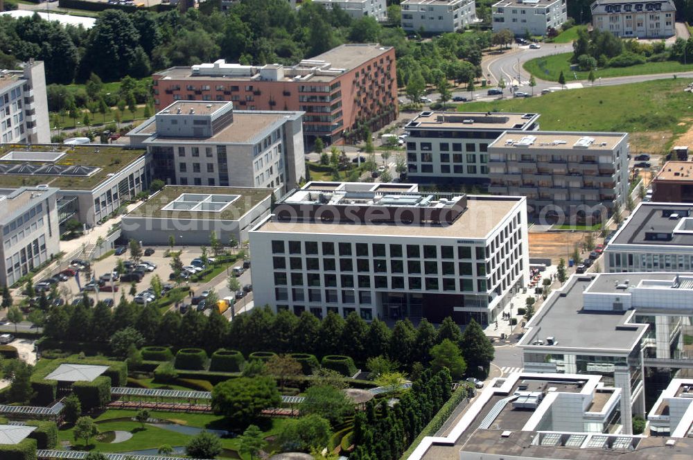 Luxemburg from above - Blick auf Neubauten an der Rue Joseph Leydenbach / Rue Charles Bernhoeft in Kirchberg, dem Europaviertel der Stadt Luxemburg.