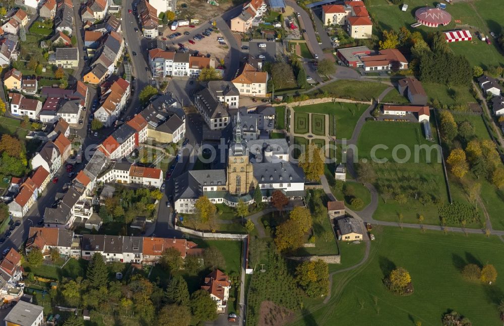 Aerial image Tholey - Church and Benedictine Tholey in Saarland