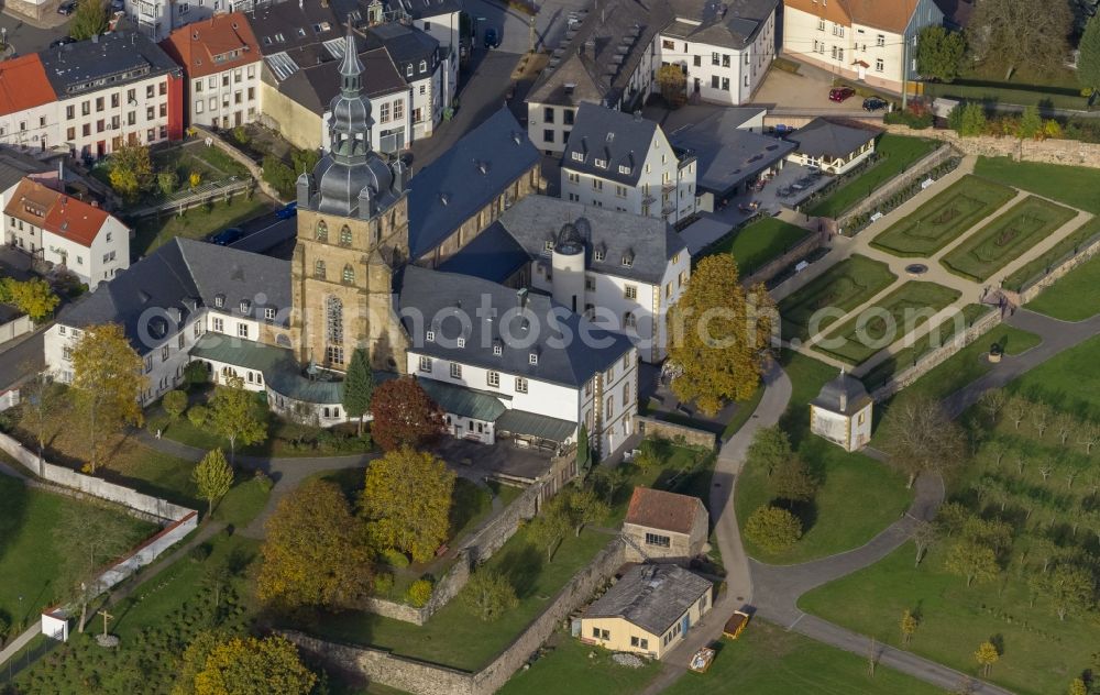 Tholey from above - Church and Benedictine Tholey in Saarland