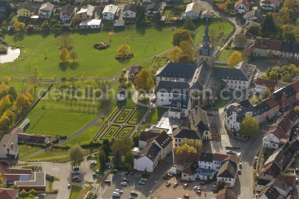 Aerial image Tholey - Church and Benedictine Tholey in Saarland