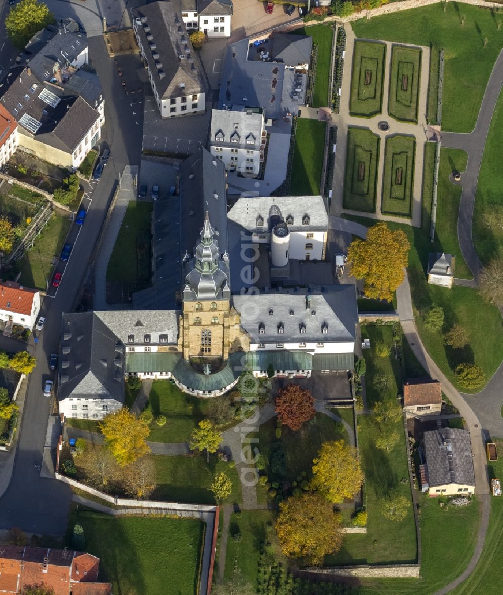 Tholey from above - Church and Benedictine Tholey in Saarland