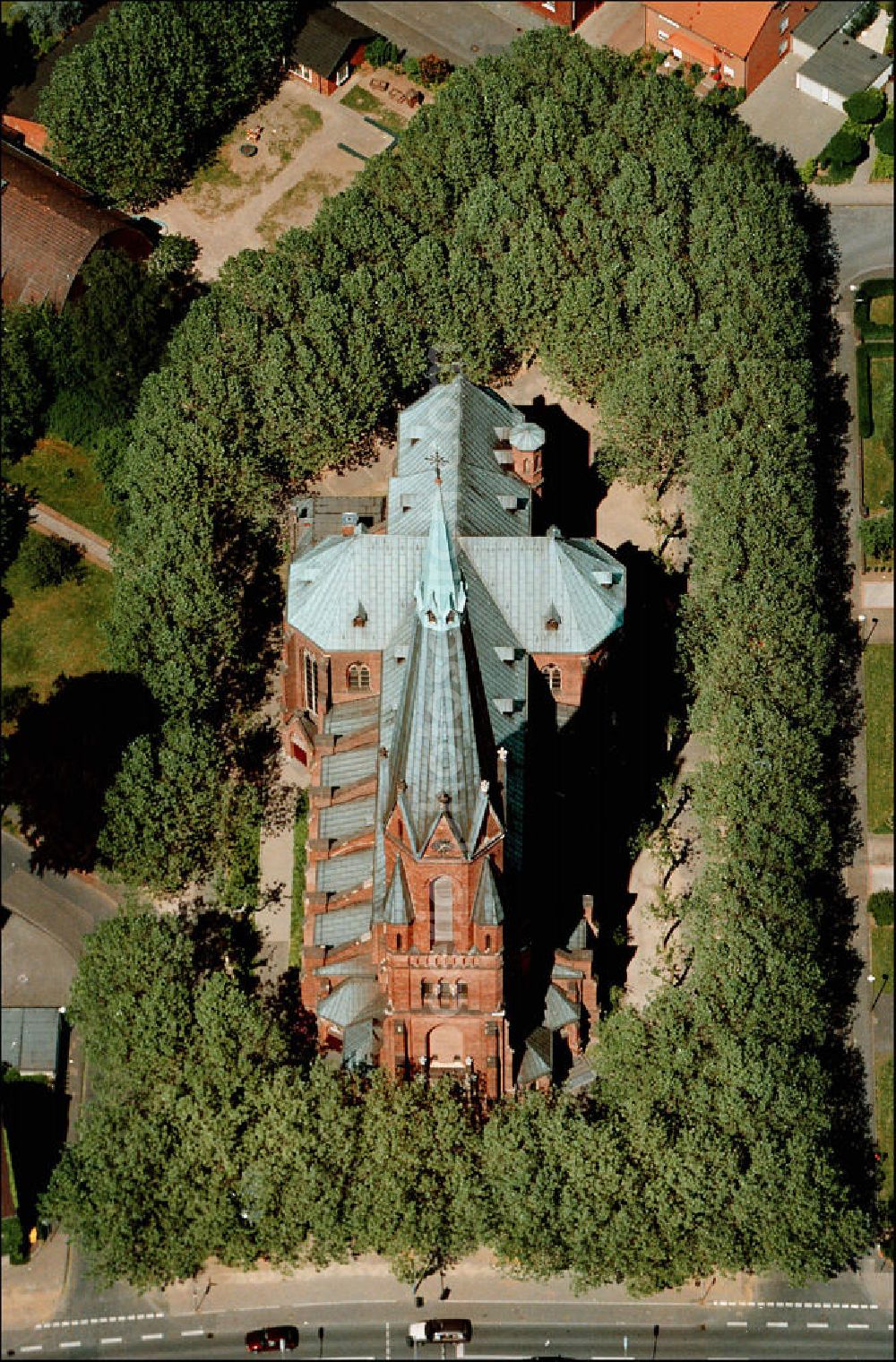 Aerial image Bottrop - Blick auf eine Kirche in Bottrop.