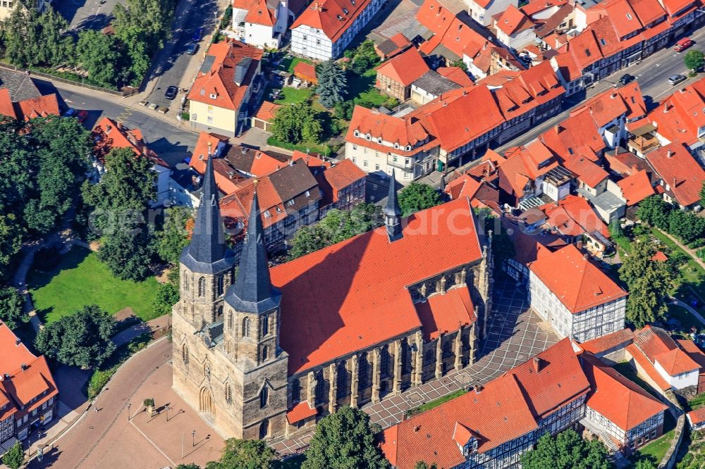 Duderstadt from the bird's eye view: View of the church St. Cyriakus in Duderstadt in the state Lower Saxony