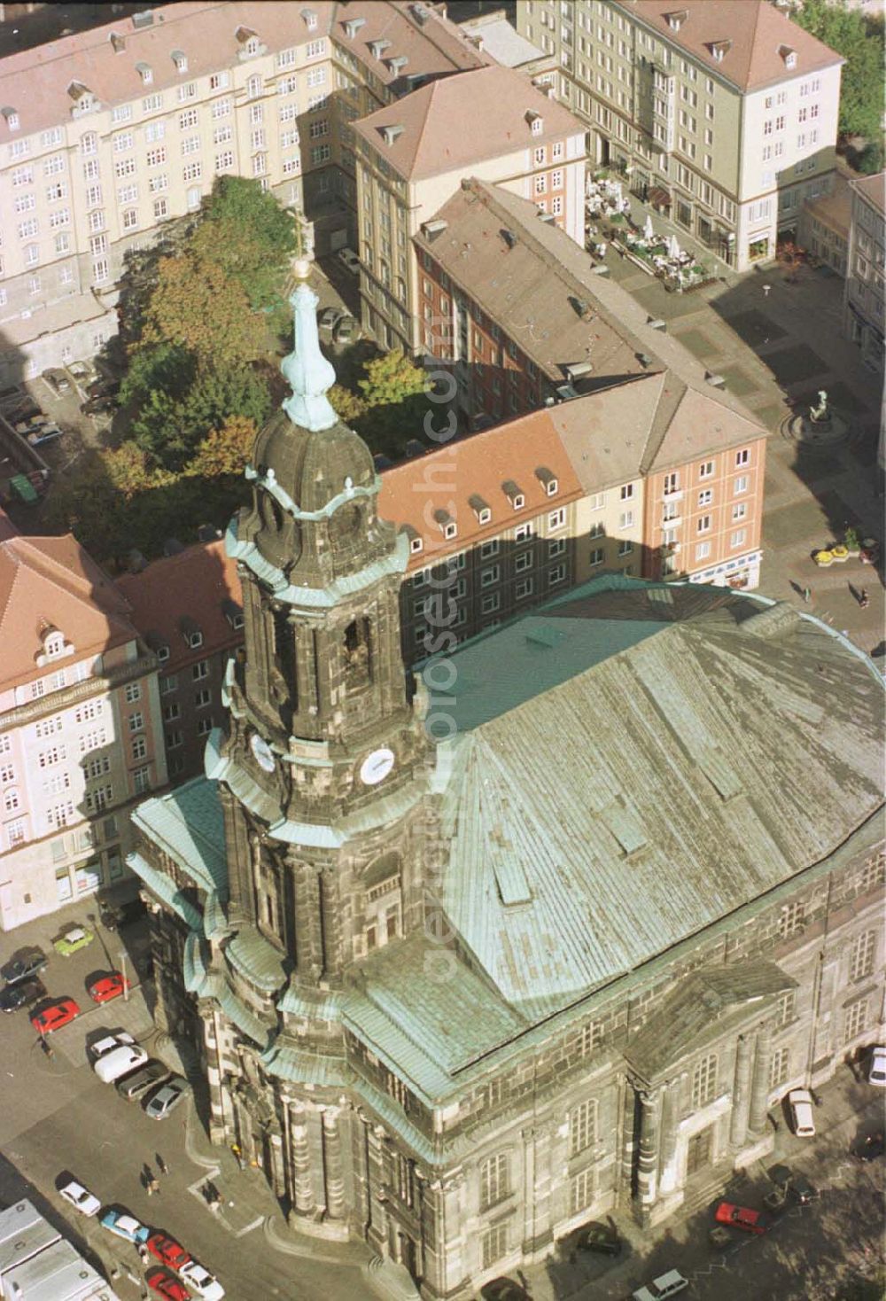 Aerial image Dresden - Kirche in der Dresdner Altstadt