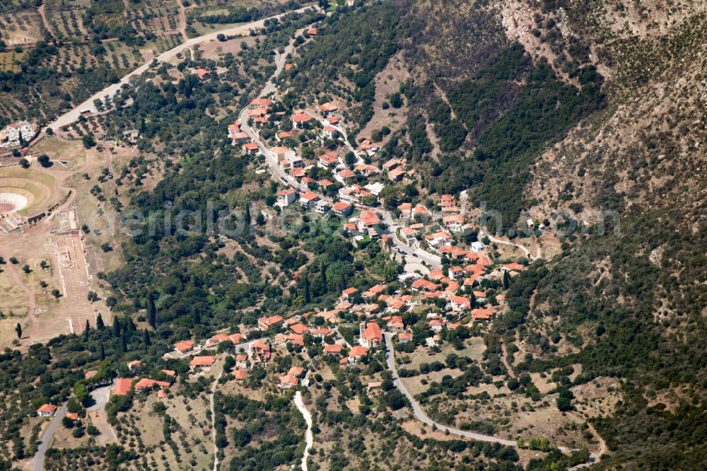 Mavrommati from above - Church building Messene in Mavrommati in Griechenland