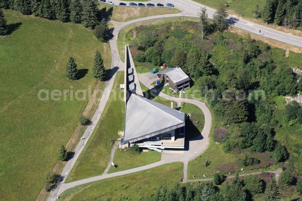 Aerial image Feldberg (Schwarzwald) - The Feldberg church on the summit of the Feldberg (Schwarzwald) in Baden-Wuerttemberg is the highest parish church in Germany