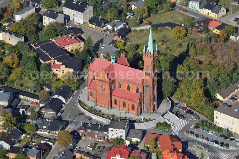 Zgierz ( Görnau ) from above - Zgierz 18/10/2011 View of the church of Saint Catherine of Alexandria in Zgierz (Görnau) in Poland