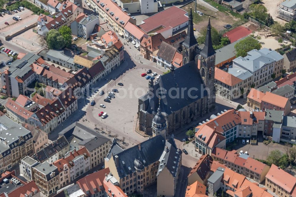 Köthen (Anhalt) from above - Church of St. Jakob in Koethen in Saxony-Anhalt