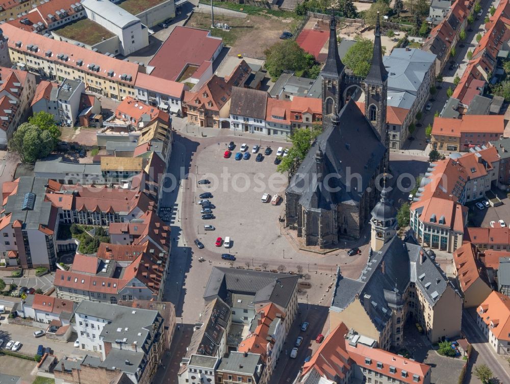 Aerial image Köthen (Anhalt) - Church of St. Jakob in Koethen in Saxony-Anhalt