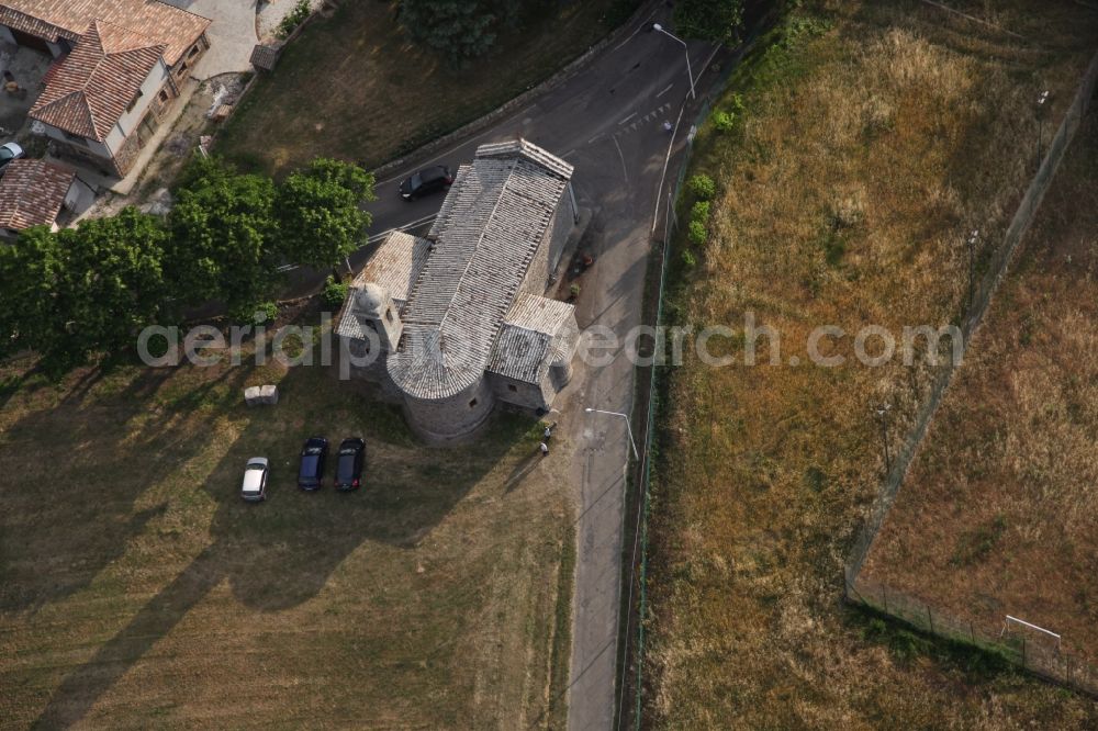 Torre Alfina from the bird's eye view: Church building Madonna del Santo Amore in Torre Alfina in Lazio in Italy