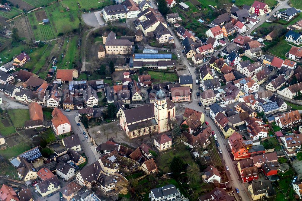 Aerial image Ehrenkirchen - Church in the district Kirchhofen in Ehrenkirchen in the state Baden-Wuerttemberg