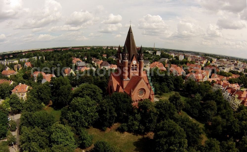 Aerial photograph Halle / Saale - Church of St. Paul's Church in St. Paul district of Halle Saale in Saxony-Anhalt