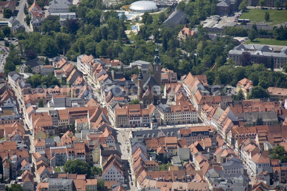 Freiberg from the bird's eye view: St. Peter's Church in Freiberg in Central Saxony, Saxony State