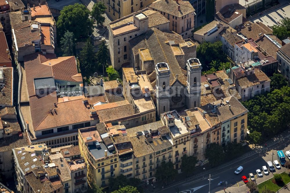 Aerial photograph Girona - Church El Sagrat Cor in downtown Girona in Spain