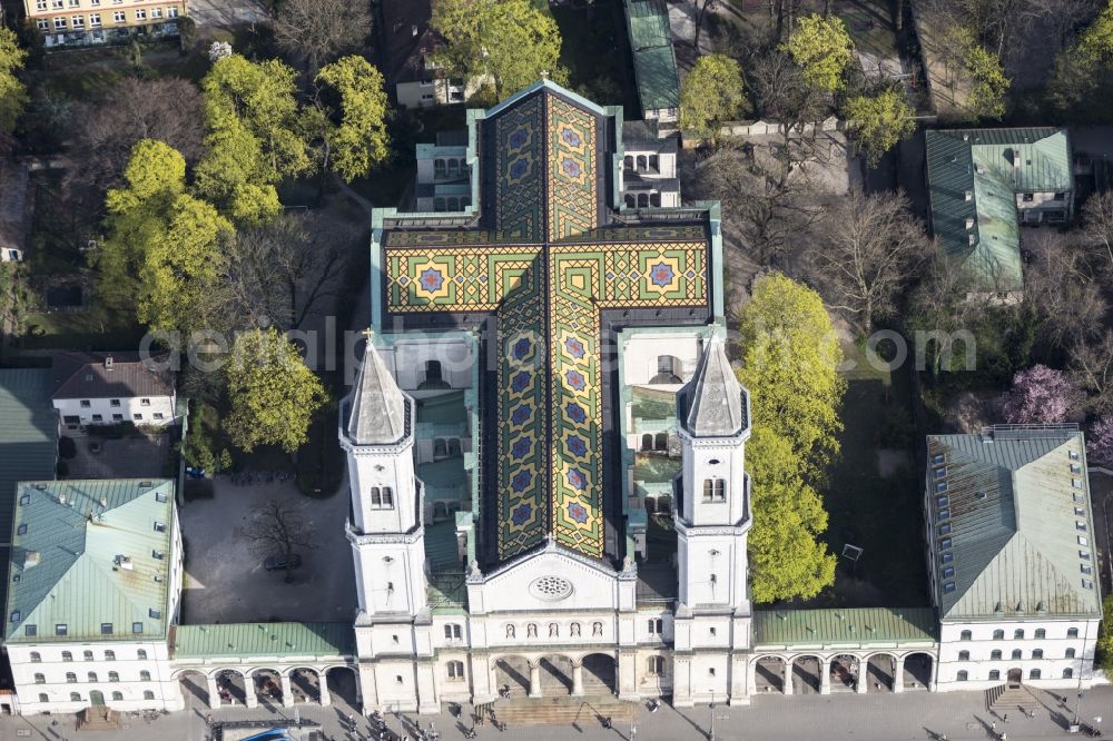 Aerial image München - View of the church Sankt Ludwig in Munich in the state Bavaria