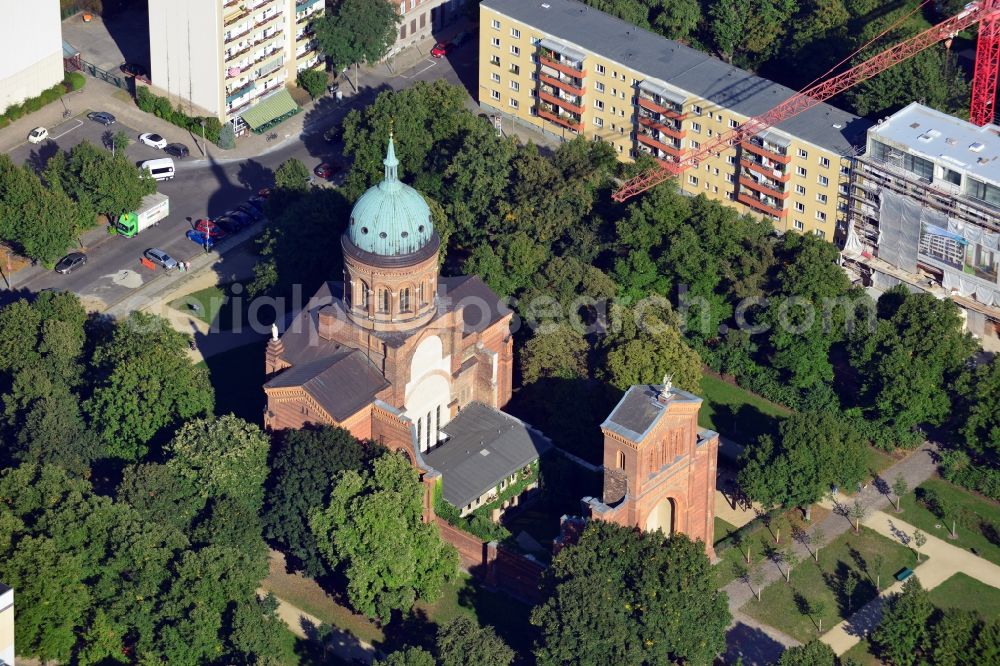 Berlin from the bird's eye view: View to the St. Michael Church in the district Kureuzberg of Berlin. The church was built in 1851 and is one of the oldest catholic buildings of Berlin