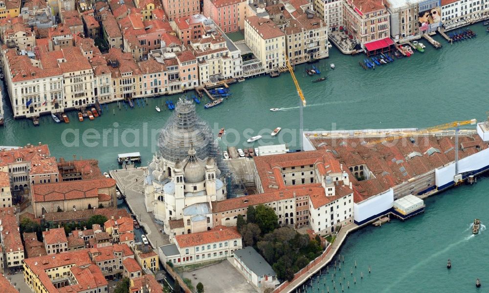 Venedig from the bird's eye view: View of the church Santa Maria della Saluta in Venice in the homonymous province in Italy