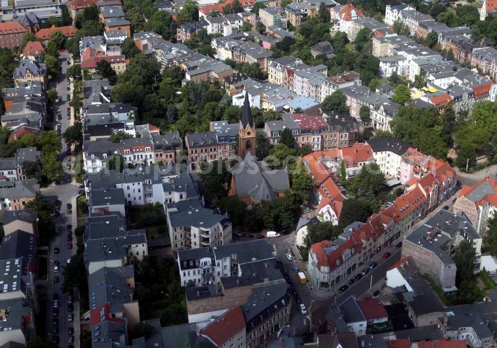 Aerial photograph Halle / Saale - Church - Stephen Church in Halle in Saxony-Anhalt