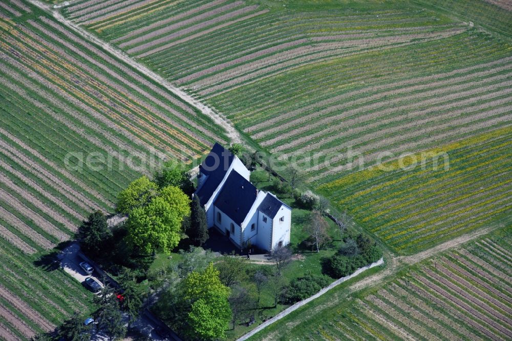 Aerial image Udenheim - Church Udenheim in Rhineland-Palatinate