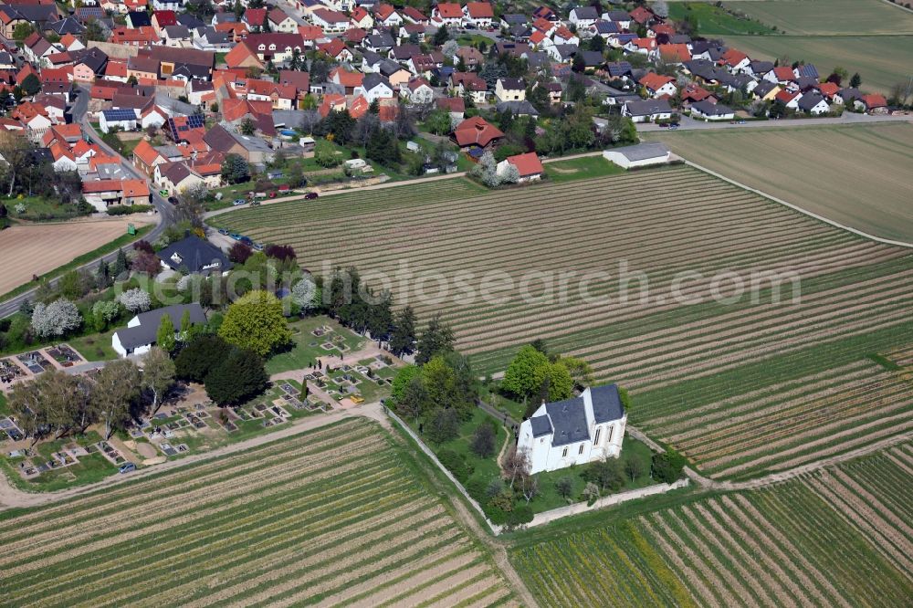 Aerial image Udenheim - Church Udenheim in Rhineland-Palatinate