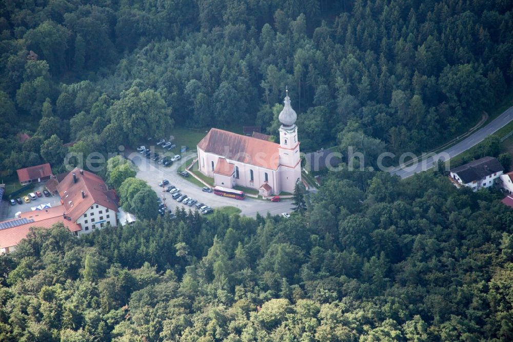 Aerial photograph Moosthenning - Church building in the forest in the district Unterhollerau in Moosthenning in the state Bavaria