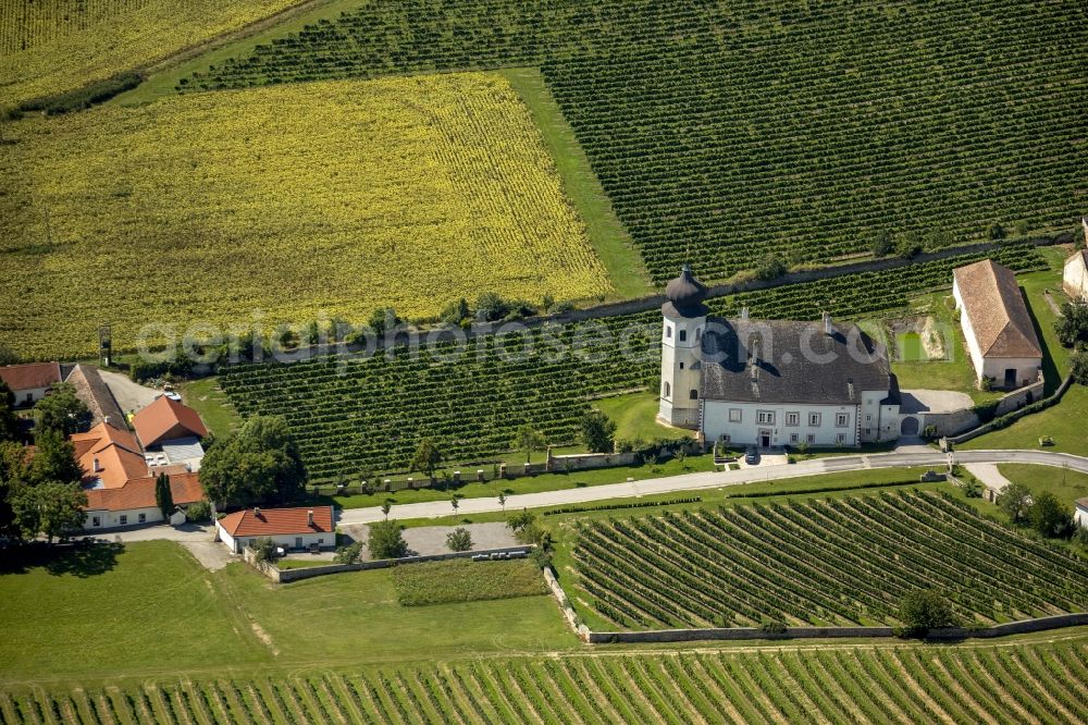 Guntramsdorf from above - Church and Monastery Thallern in Guntramsdorf in Lower Austria in Austria