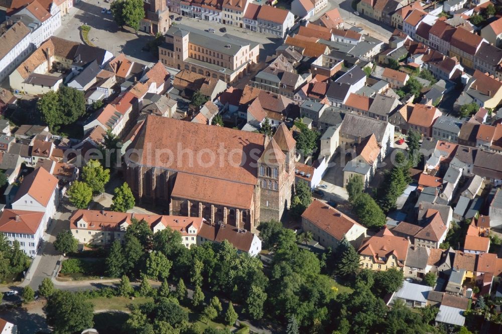 Luckau from the bird's eye view: Cityscape of downtown center Luckau in Brandenburg