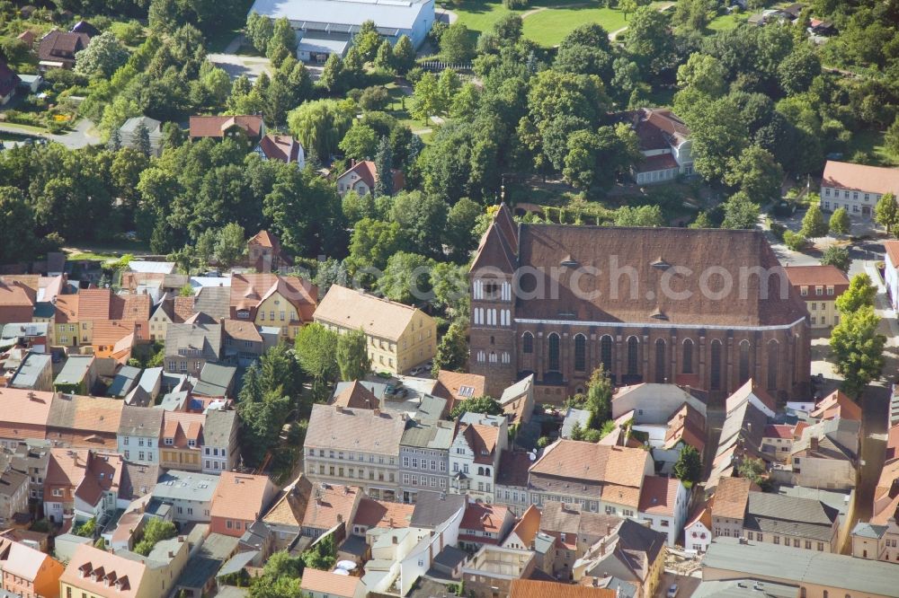 Aerial photograph Luckau - Cityscape of downtown center Luckau in Brandenburg