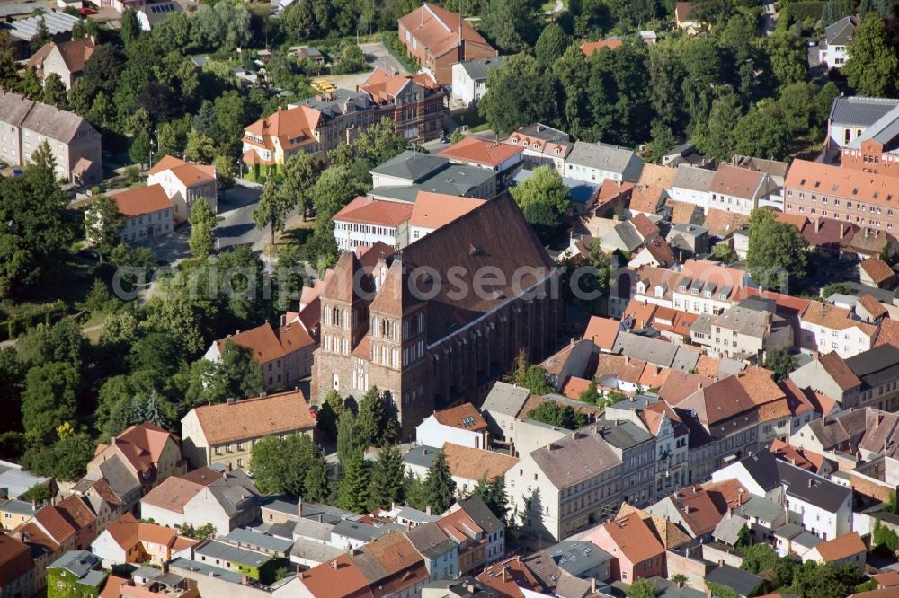 Luckau from above - Cityscape of downtown center Luckau in Brandenburg