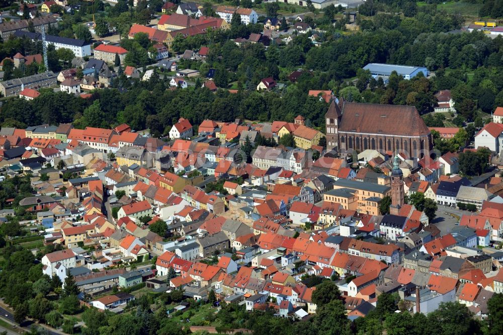 Luckau from the bird's eye view: Cityscape of downtown center Luckau in Brandenburg