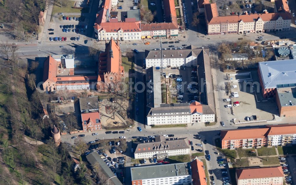 Aerial photograph Neubrandenburg - The Marienkirche in the center of Neubrandenburg in Mecklenburg - West Pomerania