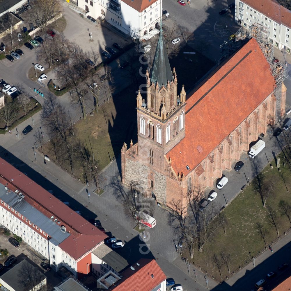 Aerial photograph Neubrandenburg - The Marienkirche in the center of Neubrandenburg in Mecklenburg - West Pomerania