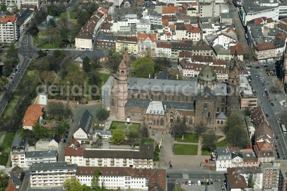 Aerial photograph Worms - Church of Worms Cathedral in the state of Rhineland-Palatinate