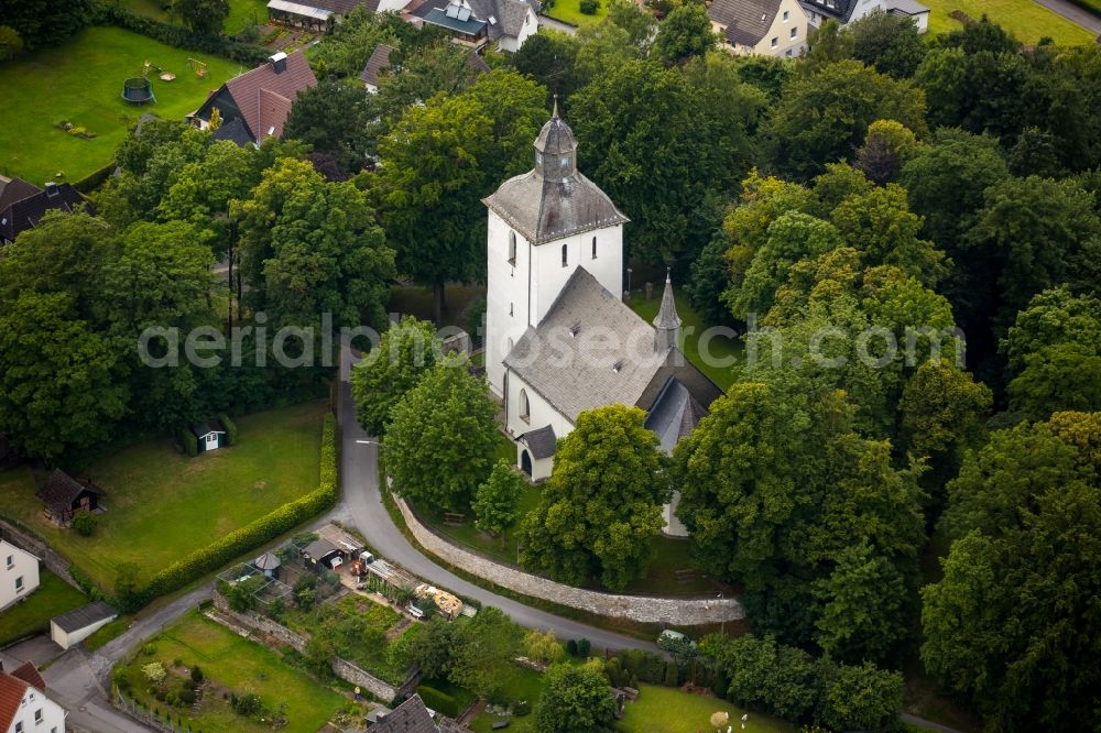 Aerial image Warstein - Church building Alte Kirche in Warstein in the state North Rhine-Westphalia