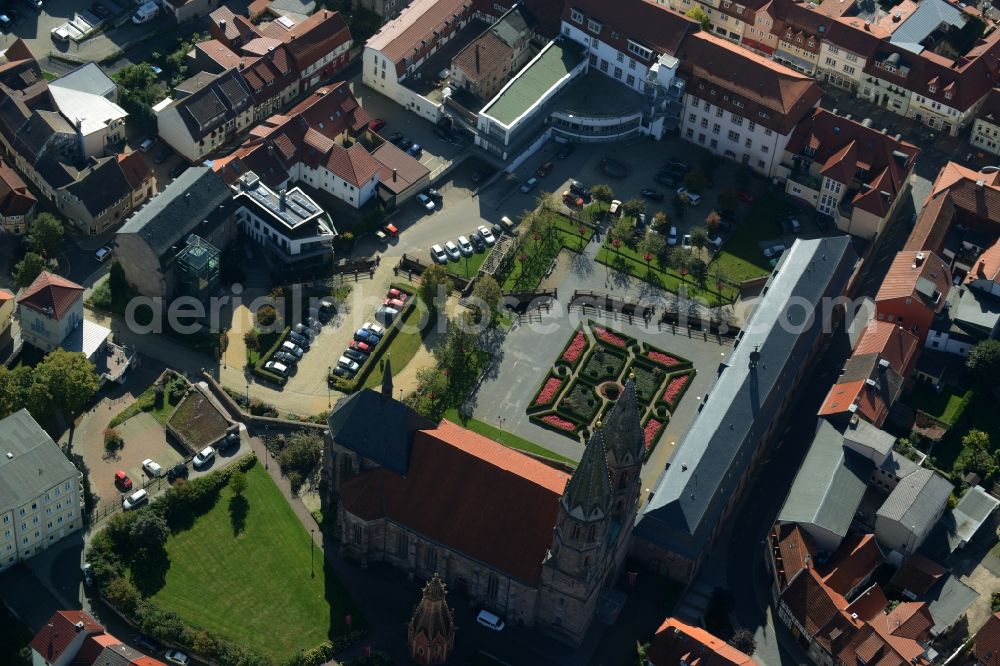 Heilbad Heiligenstadt from above - Church building of the cathedral on Altstaedter Kirchplatz in Heilbad Heiligenstadt in the state Thuringia