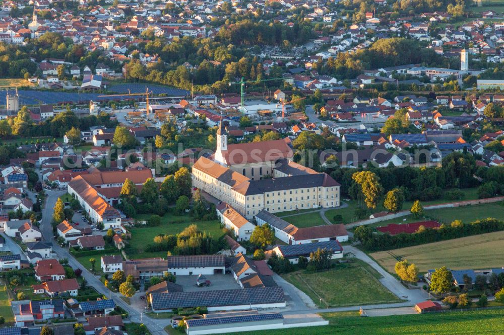 Aerial photograph Osterhofen - Church building of Asambasilika Altenmark in Osterhofen in the state Bavaria, Germany