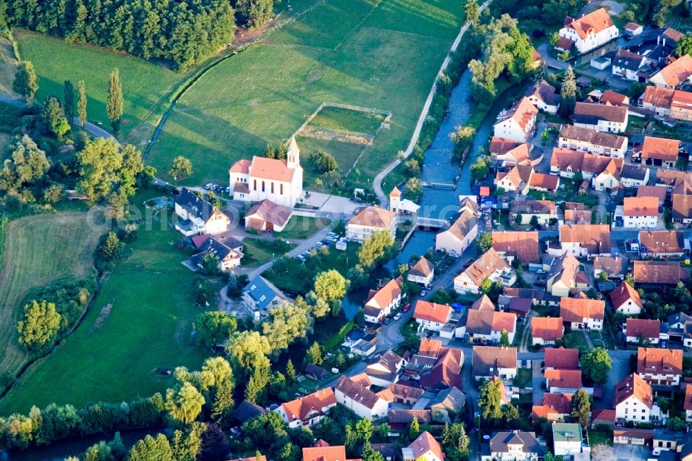 Aerial photograph Singen (Hohentwiel) - Church building St. Bartholomew Church in Singen (Hohentwiel) in the state Baden-Wurttemberg, Germany